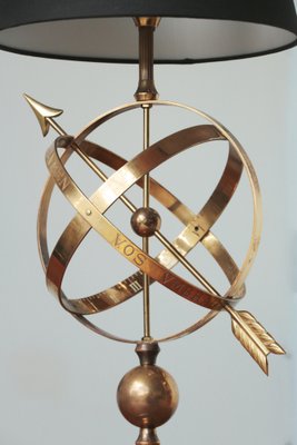 Brass Arrowed Armillary Sphere Table Lamp-YRI-1393228