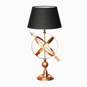 Brass Arrowed Armillary Sphere Table Lamp-YRI-1393228