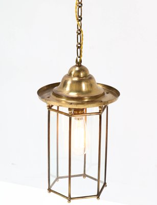 Brass Art Nouveau Lantern, 1900s-MY-1003353