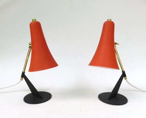 Brass Bedside Table Lamps, 1950s, Set of 2-EY-1408959