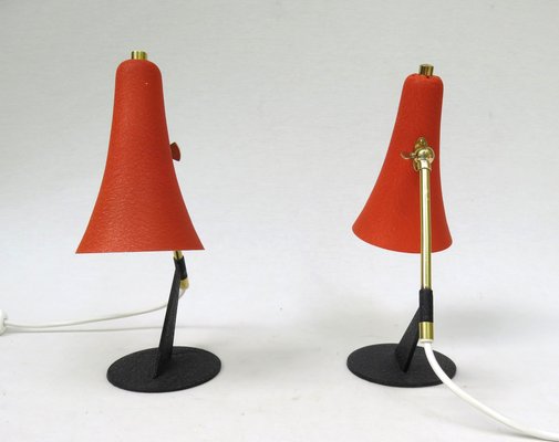 Brass Bedside Table Lamps, 1950s, Set of 2-EY-1408959