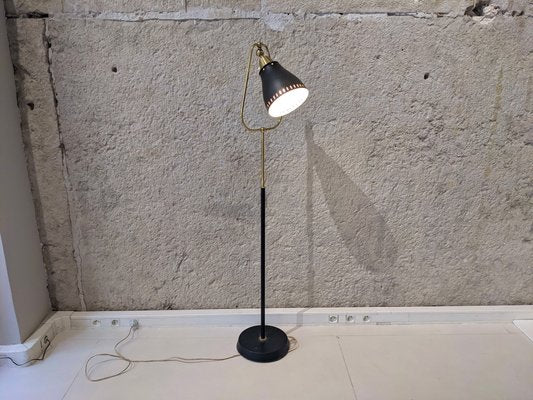 Brass & Black Lacquered Sheet Metal Lamp-DLN-1004643