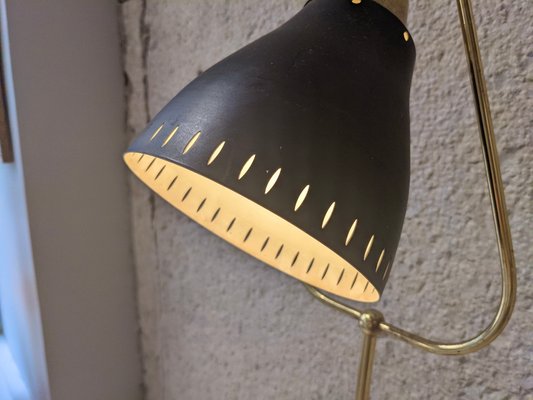 Brass & Black Lacquered Sheet Metal Lamp-DLN-1004643