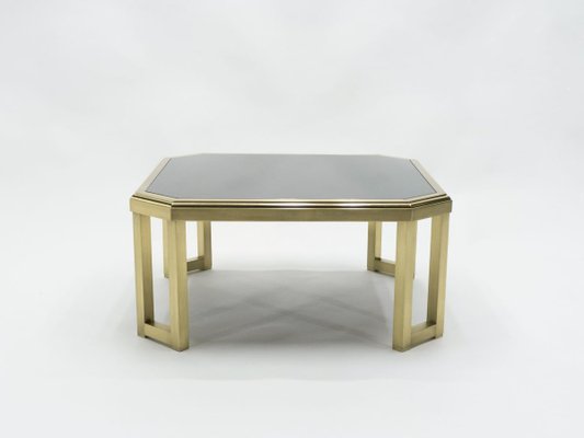 Brass, Black Opaline Glass Coffee Table from Maison Jansen, 1970s-YJA-715466