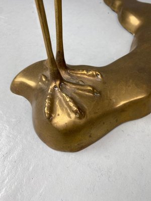 Brass Bonsai Tree & Cane Bird Side Table by Willy Daro, Belgium, 1970s-DT-2026294