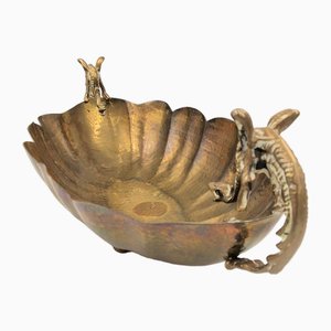 Brass Bowl with Dragon-Shaped Handles, 1890s-WK-1785610