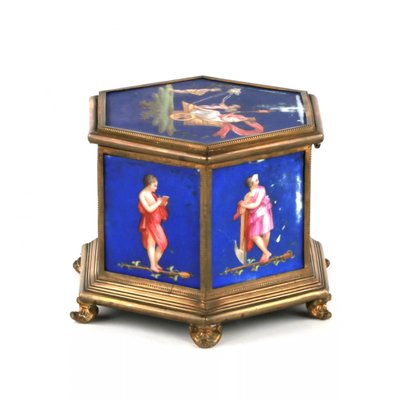 Brass Box with Muses on Porcelain Panels-WMV-1129863