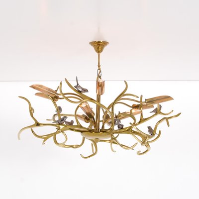 Brass Branches Chandelier by Willy Daro, 1970s-VT-731894