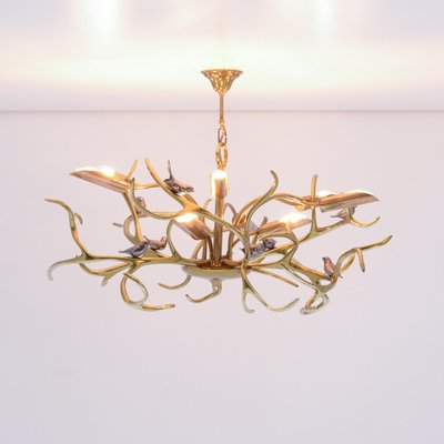 Brass Branches Chandelier by Willy Daro, 1970s-VT-731894