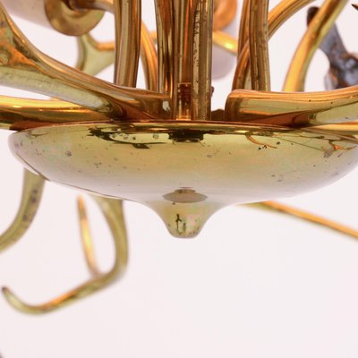 Brass Branches Chandelier by Willy Daro, 1970s-VT-731894