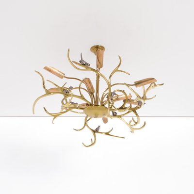 Brass Branches Chandelier by Willy Daro, 1970s-VT-731894