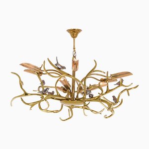 Brass Branches Chandelier by Willy Daro, 1970s-VT-731894