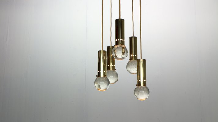 Brass Bubble Pendant Lamp Model SP/16 by Gino Sarfatti for Arteluce, Italy, 1950s-DT-2026153