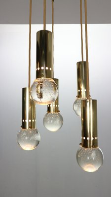 Brass Bubble Pendant Lamp Model SP/16 by Gino Sarfatti for Arteluce, Italy, 1950s-DT-2026153