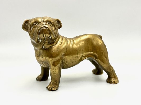 Brass Bulldog Paperweight or Statue, 1940s-ZCY-1779660