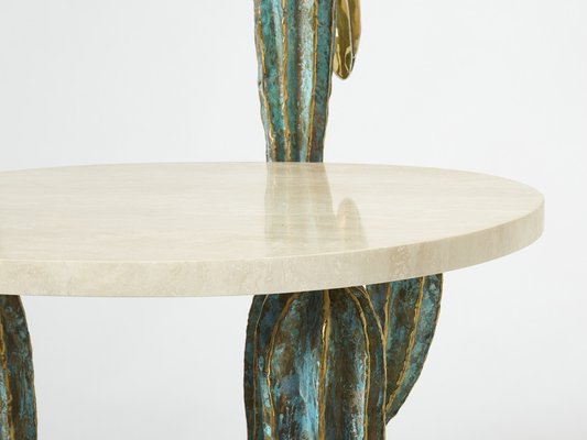 Brass Cactus and Parrot Console Table from Alain Chervet, 1989-YJA-1332875