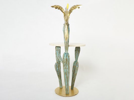 Brass Cactus and Parrot Console Table from Alain Chervet, 1989-YJA-1332875