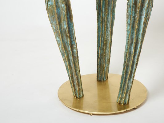 Brass Cactus and Parrot Console Table from Alain Chervet, 1989-YJA-1332875