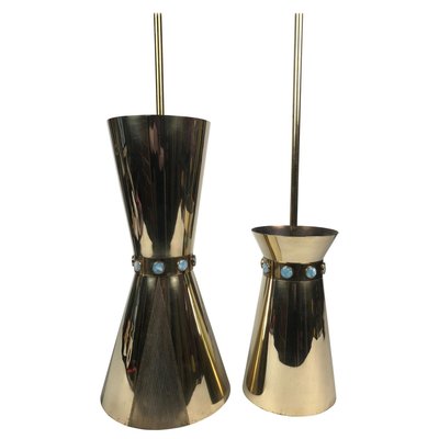 Brass Cafe Europa Pendant Lamps by Carl Appel, Vienna, 1950s, Set of 2-BAF-763555