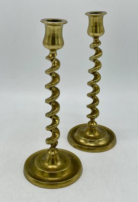 Brass Candle Holders, 1960s, Set of 2-XXA-1089863