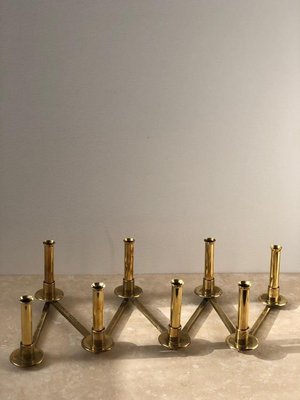 Brass Candleholder Margareta-Slingan by Lars Holmström for Arvika, 1950s-ARN-625785