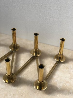 Brass Candleholder Margareta-Slingan by Lars Holmström for Arvika, 1950s-ARN-625785