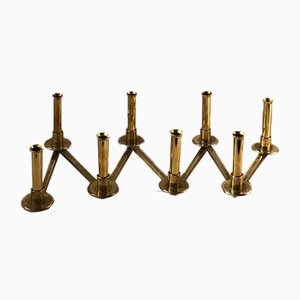 Brass Candleholder Margareta-Slingan by Lars Holmström for Arvika, 1950s-ARN-625785