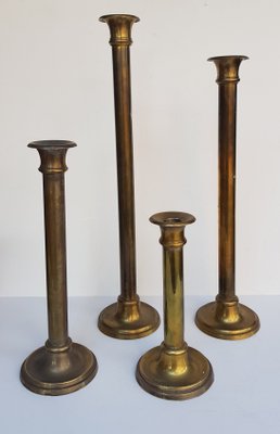 Brass Candleholders, 1960s, Set of 4-QDP-664387