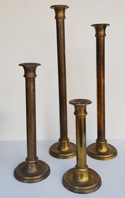 Brass Candleholders, 1960s, Set of 4-QDP-664387