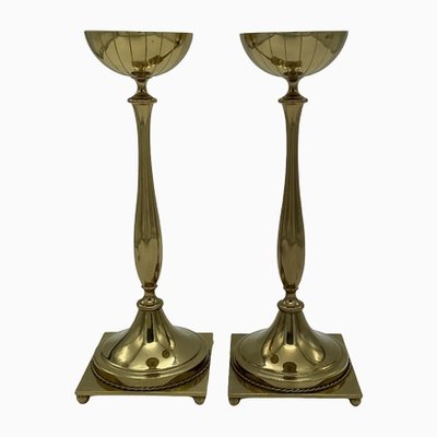 Brass Candleholders by Gunnar Ander for Ystad Metall, Sweden, Set of 2-ZQM-1269781