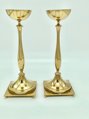 Brass Candleholders by Gunnar Ander for Ystad Metall, Sweden, Set of 2-ZQM-1269781