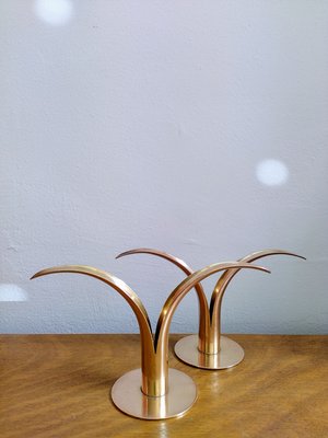 Brass Candleholders by Ivar Ålenius Björk for Ystad Metall, 1950s, Set of 2-IDZ-1988125