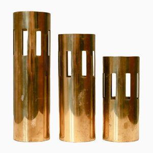 Brass Candleholders, Denmark, 1970s, Set of 3-OGU-1357920