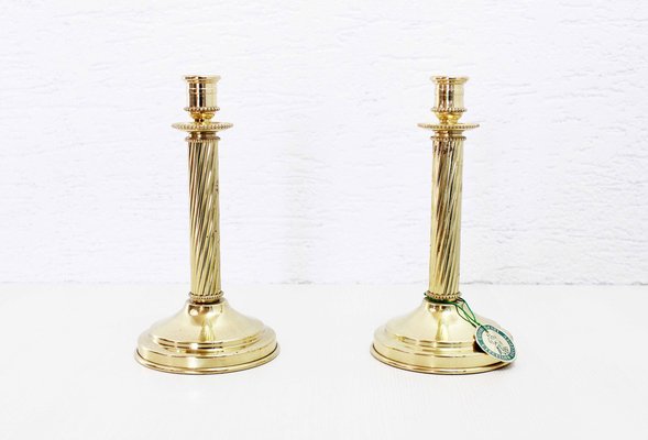 Brass Candlesticks from Lecellier Villedieu, Set of 2-BQF-1069043