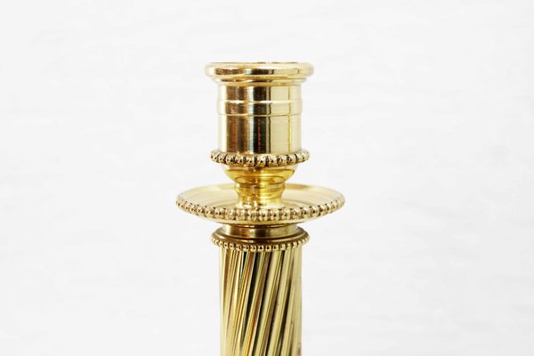 Brass Candlesticks from Lecellier Villedieu, Set of 2-BQF-1069043