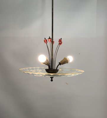 Brass Ceiling Lamp, 1950s-NUO-689823