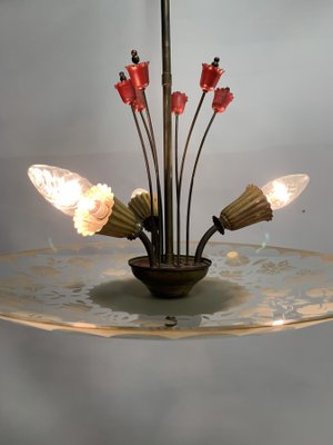 Brass Ceiling Lamp, 1950s-NUO-689823