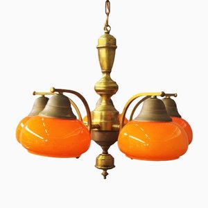 Brass Ceiling Lamp, 1960s-KNM-1383891