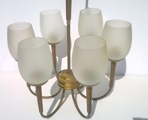 Brass Ceiling Lamp by Guglielmo Ulrich, 1940s-EI-868595