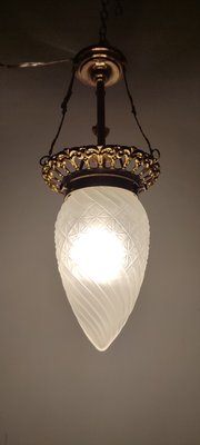 Brass Ceiling Lamp, Spain, 1950s-RGF-2021466