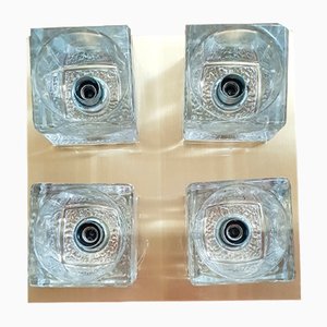 Brass Ceiling Lamp with 4 Glass Cubes from Peill & Putzler, 1960s-QDP-990430