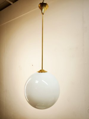 Brass Ceiling Light with Shiny White Sphere-QLH-2035893