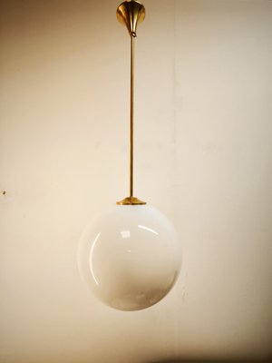 Brass Ceiling Light with Shiny White Sphere-QLH-2035893