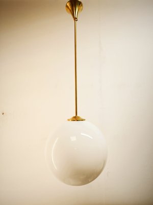 Brass Ceiling Light with Shiny White Sphere-QLH-2035893