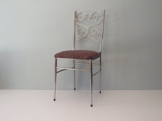 Brass Chair with New Upholstery, Italy, 1950s-UKG-1325747