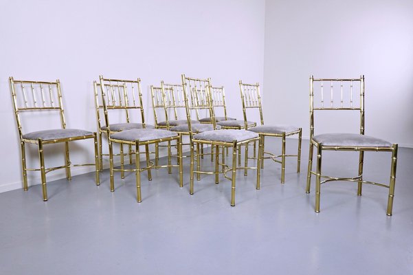 Brass Chairs, 1940s, Set of 10-FGA-990918