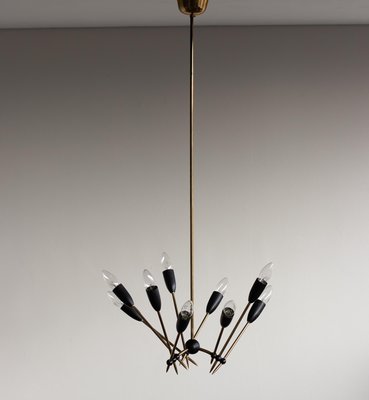 Brass Chandelier from Stilnovo, 1950s-WN-777584