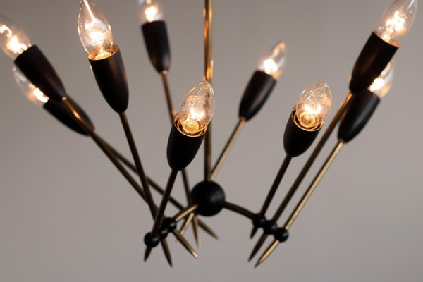 Brass Chandelier from Stilnovo, 1950s-WN-777584