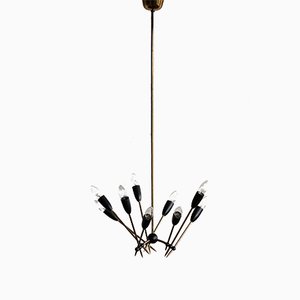 Brass Chandelier from Stilnovo, 1950s-WN-777584