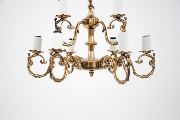 Brass Chandelier, Poland, 1950s-BXB-1304877